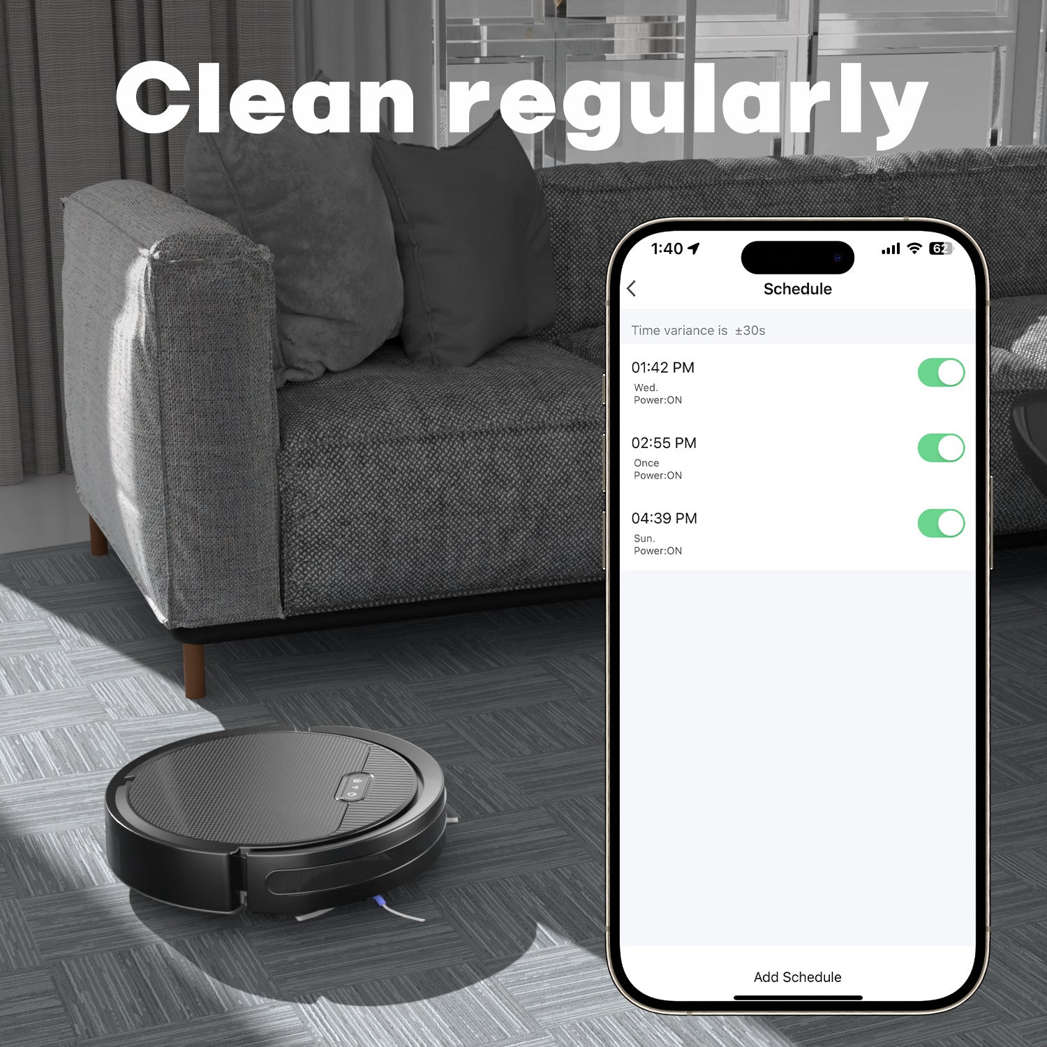 Robot Vacuum And Mop, 3 In 1 Combo Cleaner For Home With Pet Hair And Hard Floor, 5000Pa Suction, 120 Mins Run Time,Self-Charging,Super Thin Body